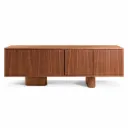 Buffet Rubi Patas Enchapadas · 200 cm · Enchapado canela / laca blanca mate