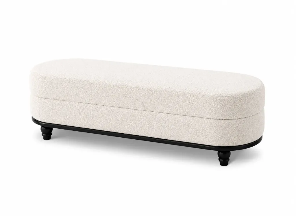 BANQUETA CHERRY (Super Boucle, Madera negra)