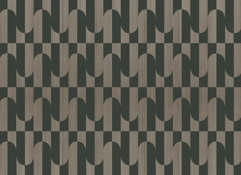 [BH-PM-PF-003] Papel mural Ondas Negras - Colección Patrones y Flores