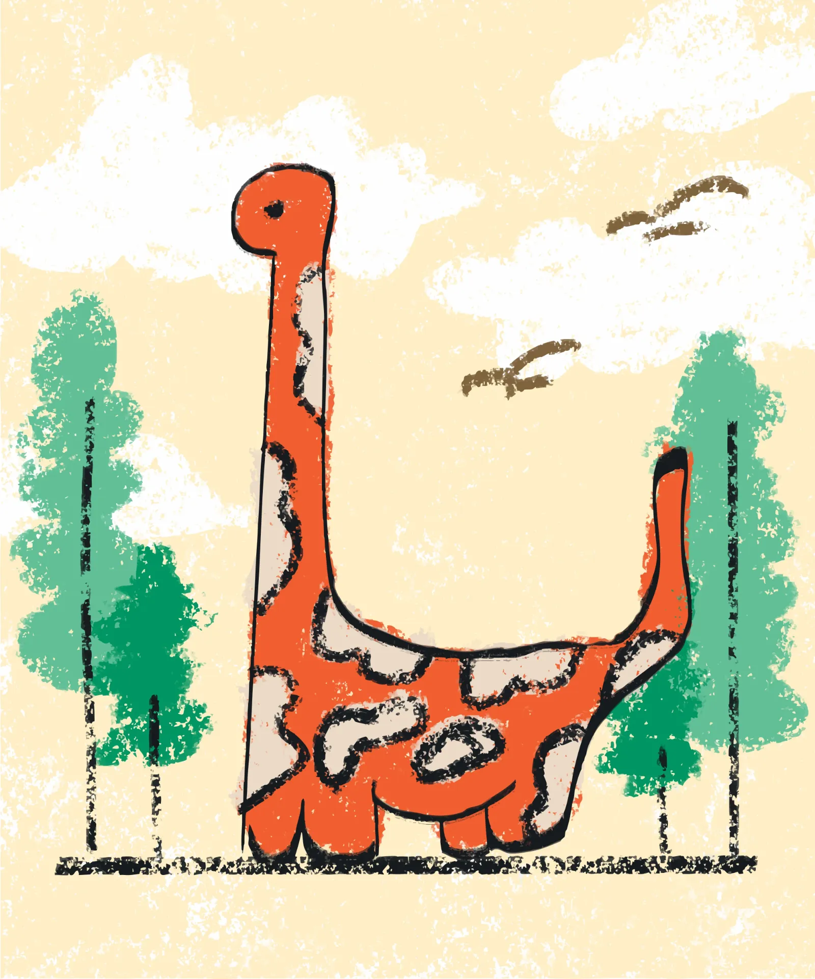 Papel mural Dino Feliz - Colección Infantil