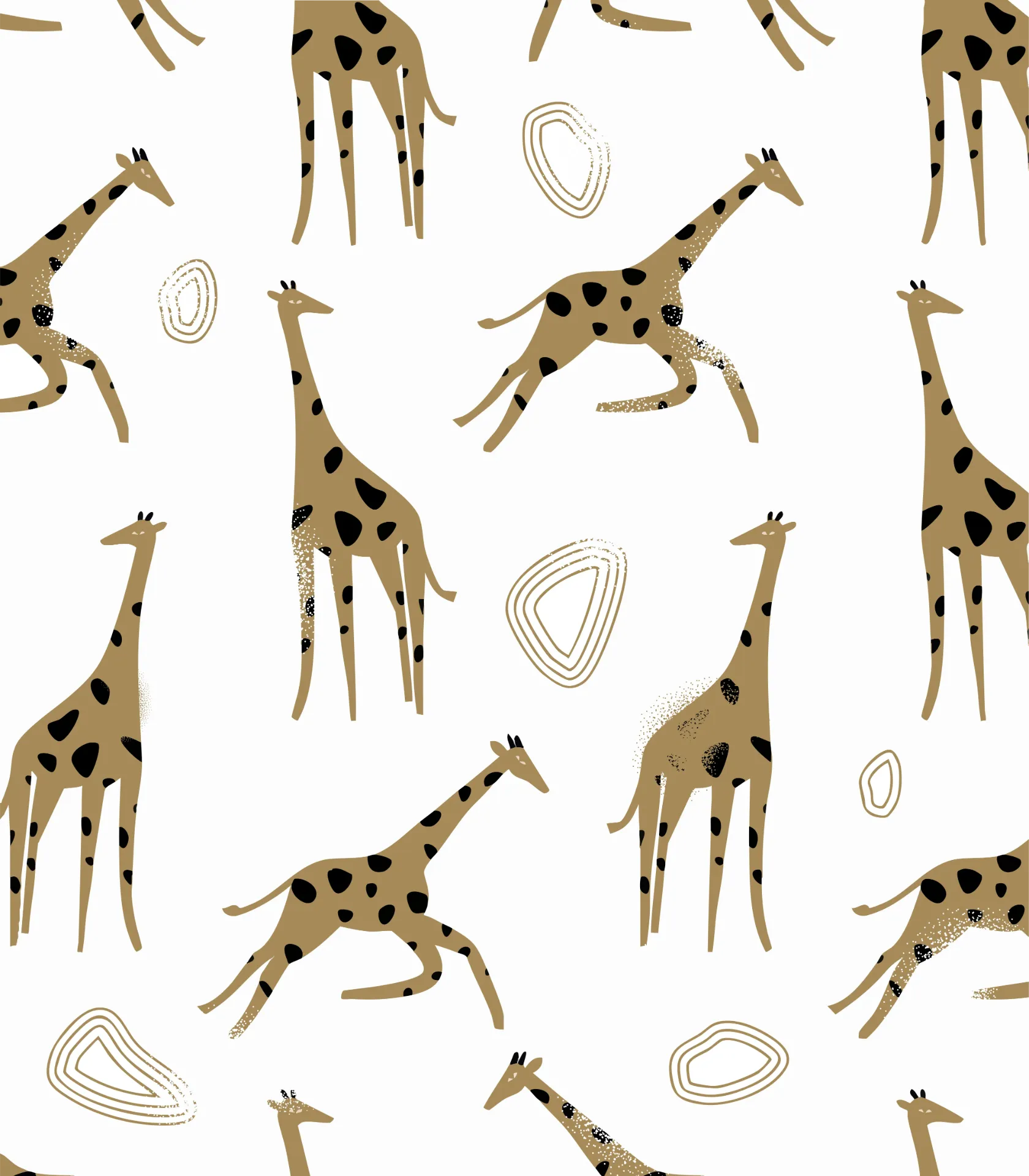 Papel mural Jirafas Safari - Colección Infantil