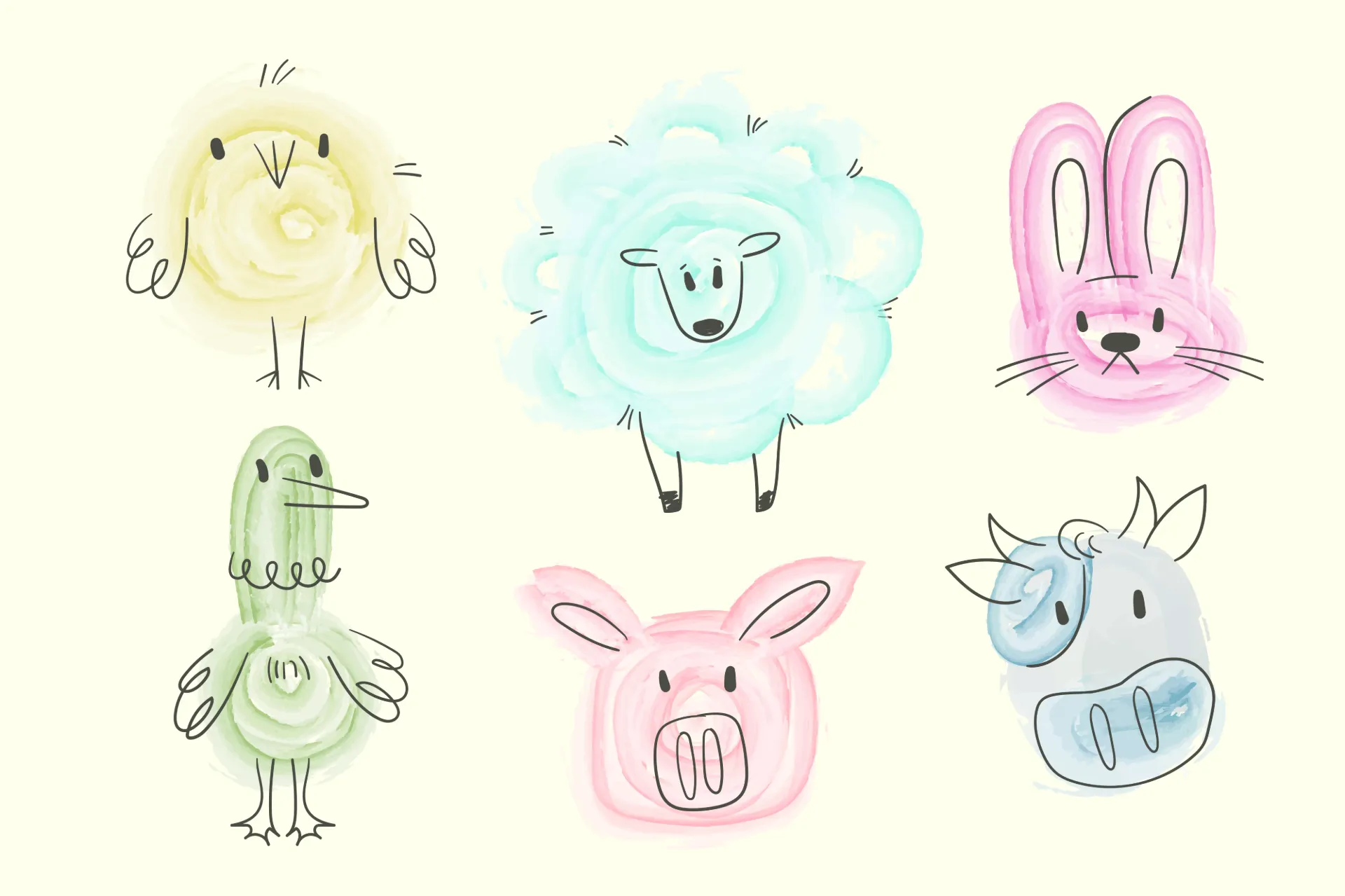 [BH-PM-INF-012] Papel mural Animalitos de Ensueño - Colección Infantil