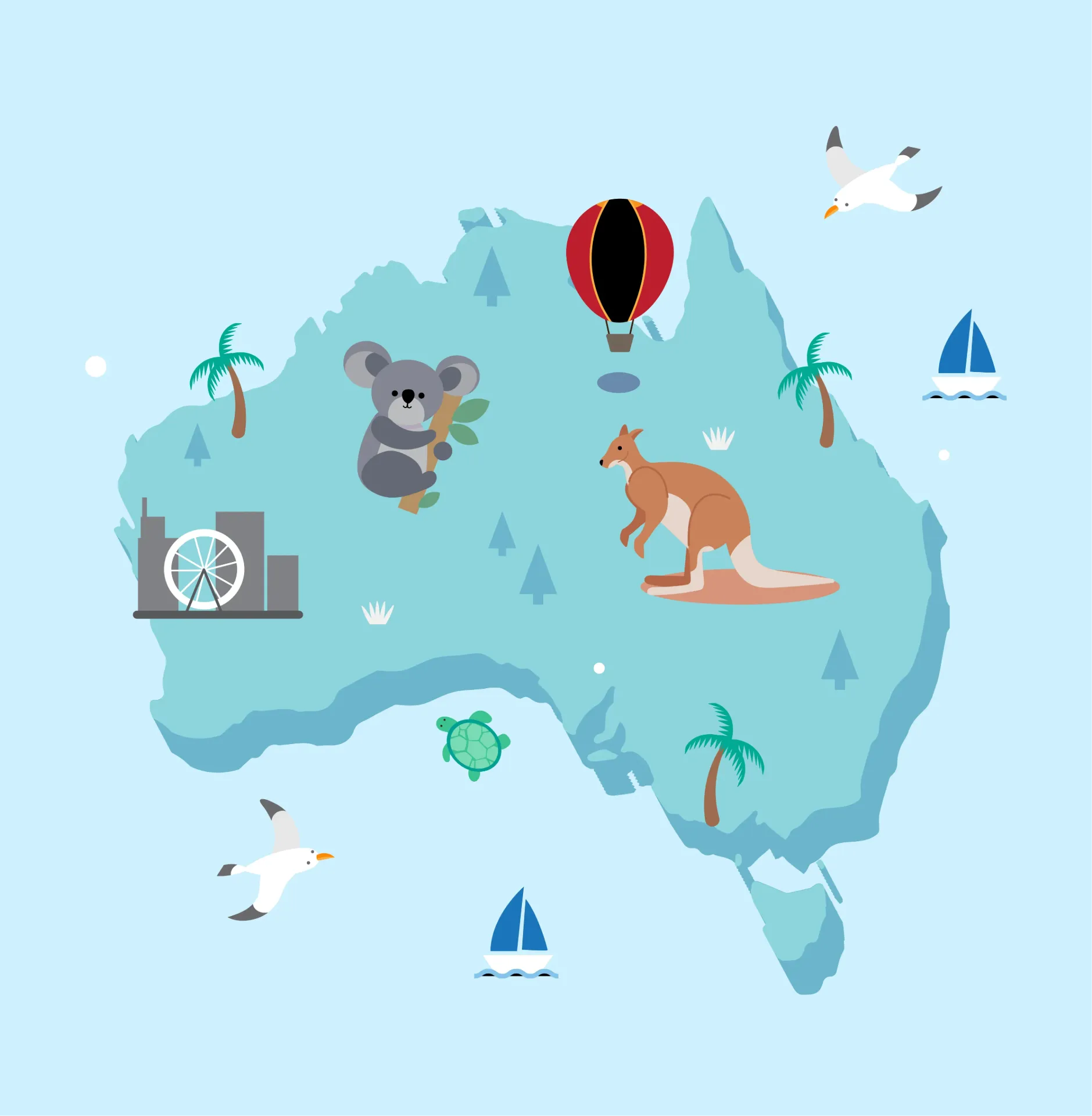 [BH-PM-INF-015] Papel mural Mapa de Australia - Colección Infantil