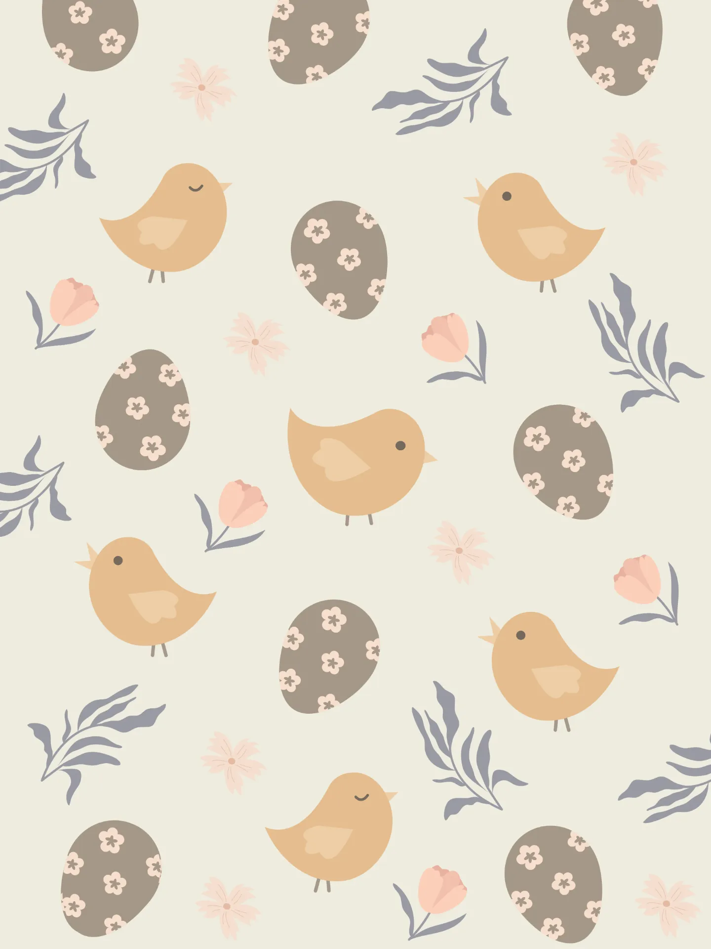 Papel mural Pájaros de Primavera - Colección Infantil